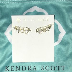 Kendra Scott Gold Clarissa Ear Climbers in Ivory